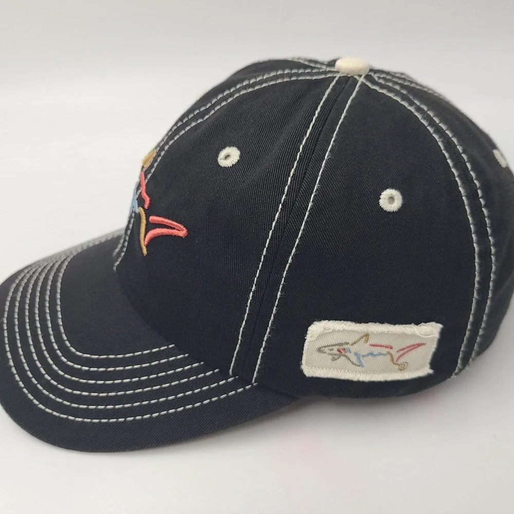 Greg Norman Hat Adjustable Black Golf‎ Shark Logo Casual Wear Cotton Dad Men